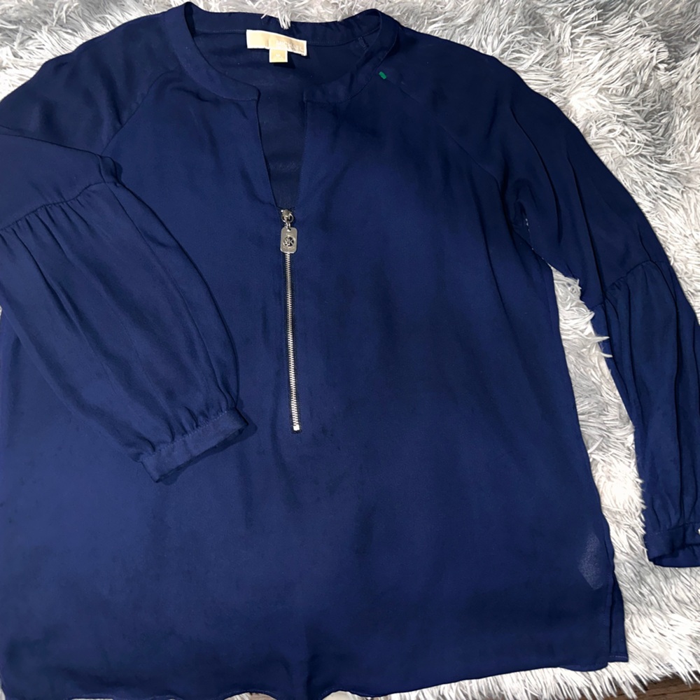 MICHAEL Michael Kors Navy Blouse with Zipper